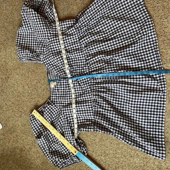 Terra&Sky Cotton Casual Boho summer Beach Gingham Top Blouse Women's Plus2X - Picture 3 of 7